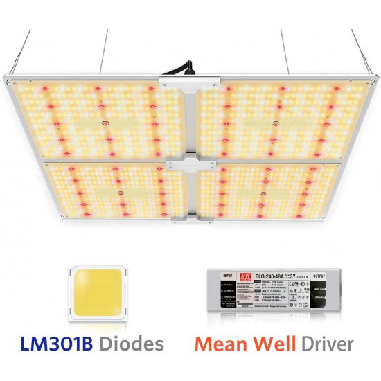 Spider Farmer SF-4000 LED Grow Light with LM301B Diodes & Dimmable Mean Well Driver, Full Spectrum 3000K 5000K 660nm 760nm IR for Indoor Plants (1212pcs LEDs)